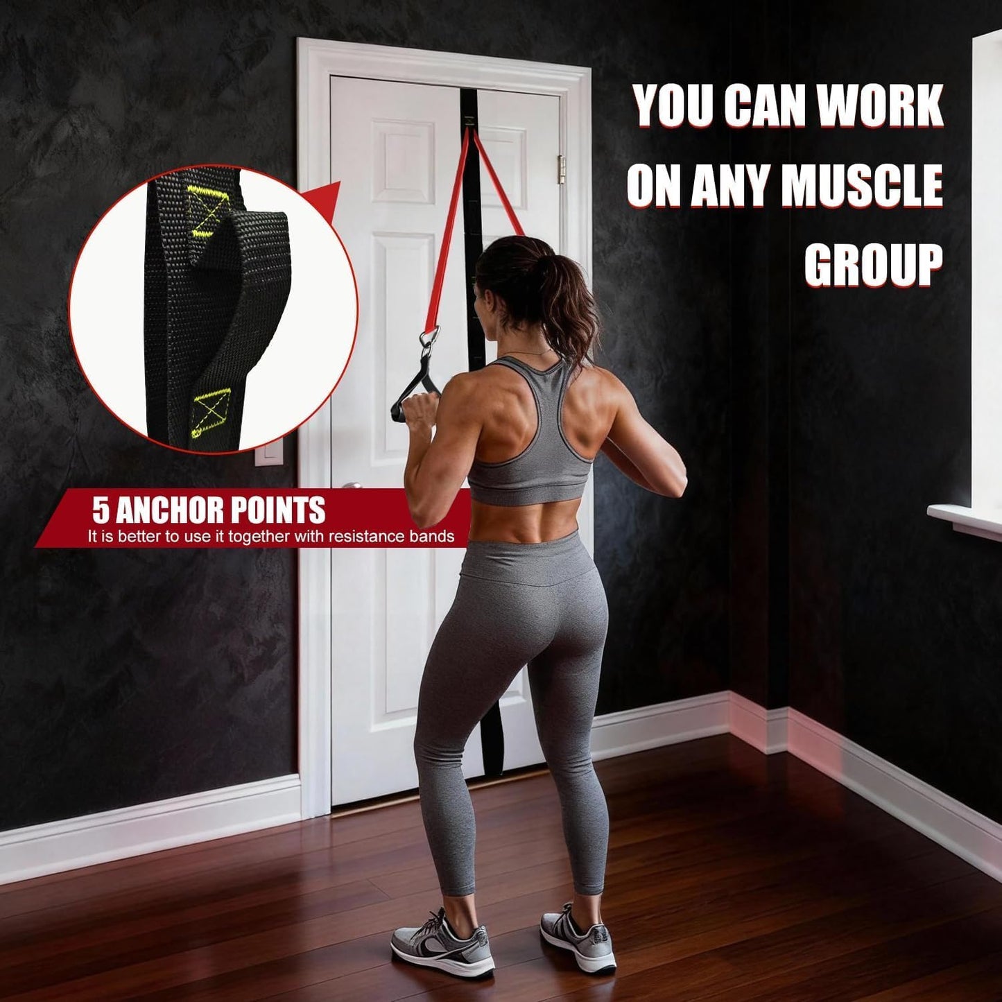 Pull up Assistance Bands,5-125Lb Resistance Bands with Grip、Door Anchor、Gym Bag - Exercise Bands for Full-Body Training, Fitness, Physical Therapy -USA Original Patent