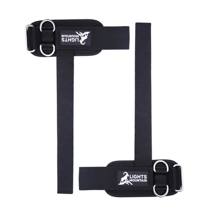 Weight Lifting Straps with Cuffed D Ring, Wrist Support Heavy Duty Neoprene Cuffs with Double D-Rings for Cable Pulley Workouts