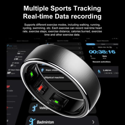 R10 Smart Ring with Charging Dock Men Women Health Sleep Heart Rate Monitoring IP68 & 5ATM Waterproof Multi-Sport Mode