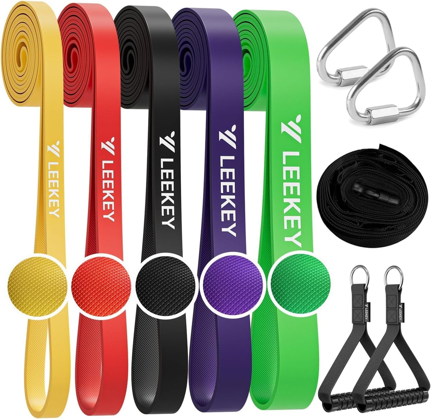 Pull up Assistance Bands,5-125Lb Resistance Bands with Grip、Door Anchor、Gym Bag - Exercise Bands for Full-Body Training, Fitness, Physical Therapy -USA Original Patent