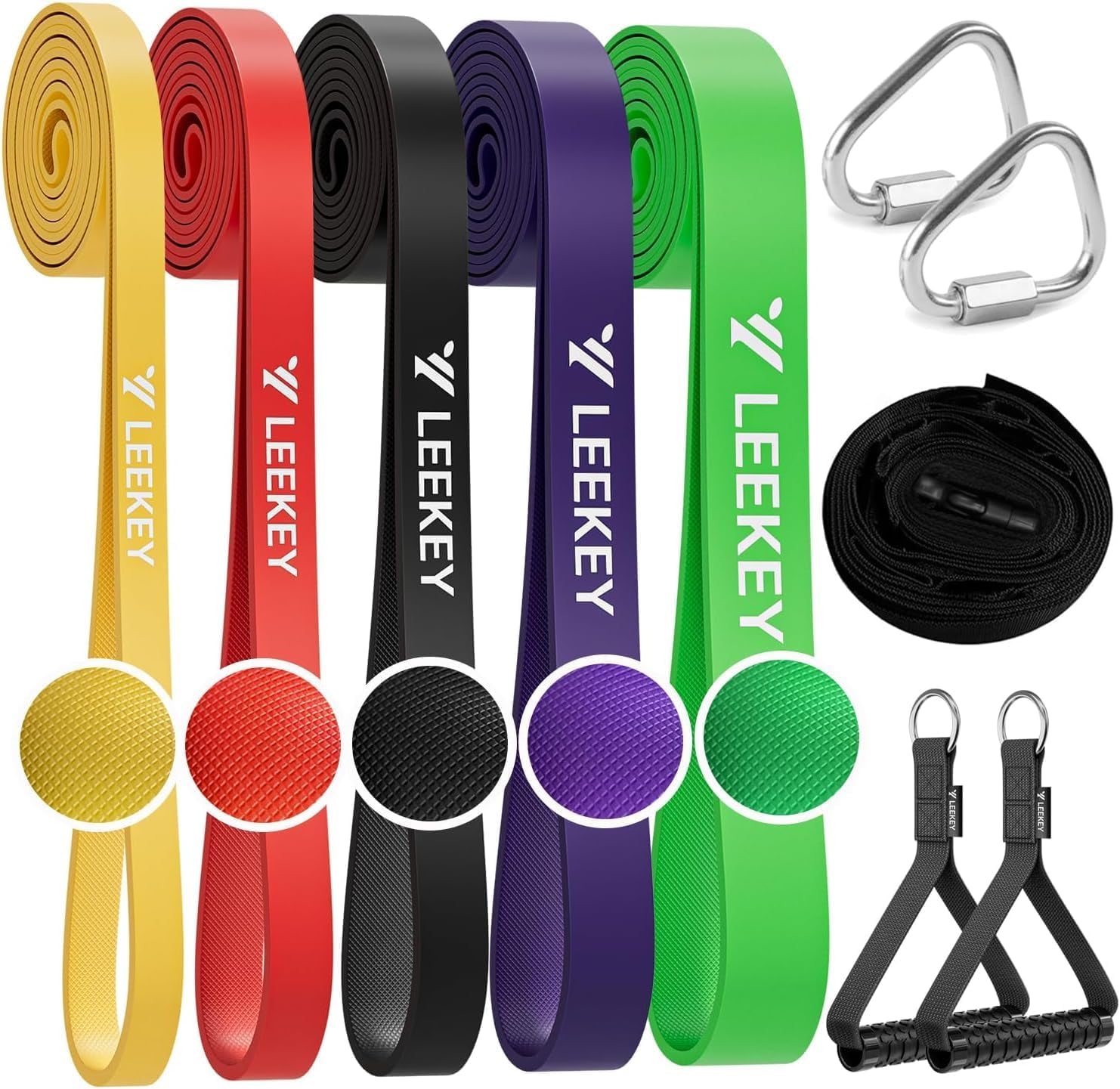 Pull up Assistance Bands,5-125Lb Resistance Bands with Grip、Door Anchor、Gym Bag - Exercise Bands for Full-Body Training, Fitness, Physical Therapy -USA Original Patent