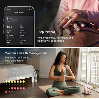 R10 Smart Ring with Charging Dock Men Women Health Sleep Heart Rate Monitoring IP68 & 5ATM Waterproof Multi-Sport Mode